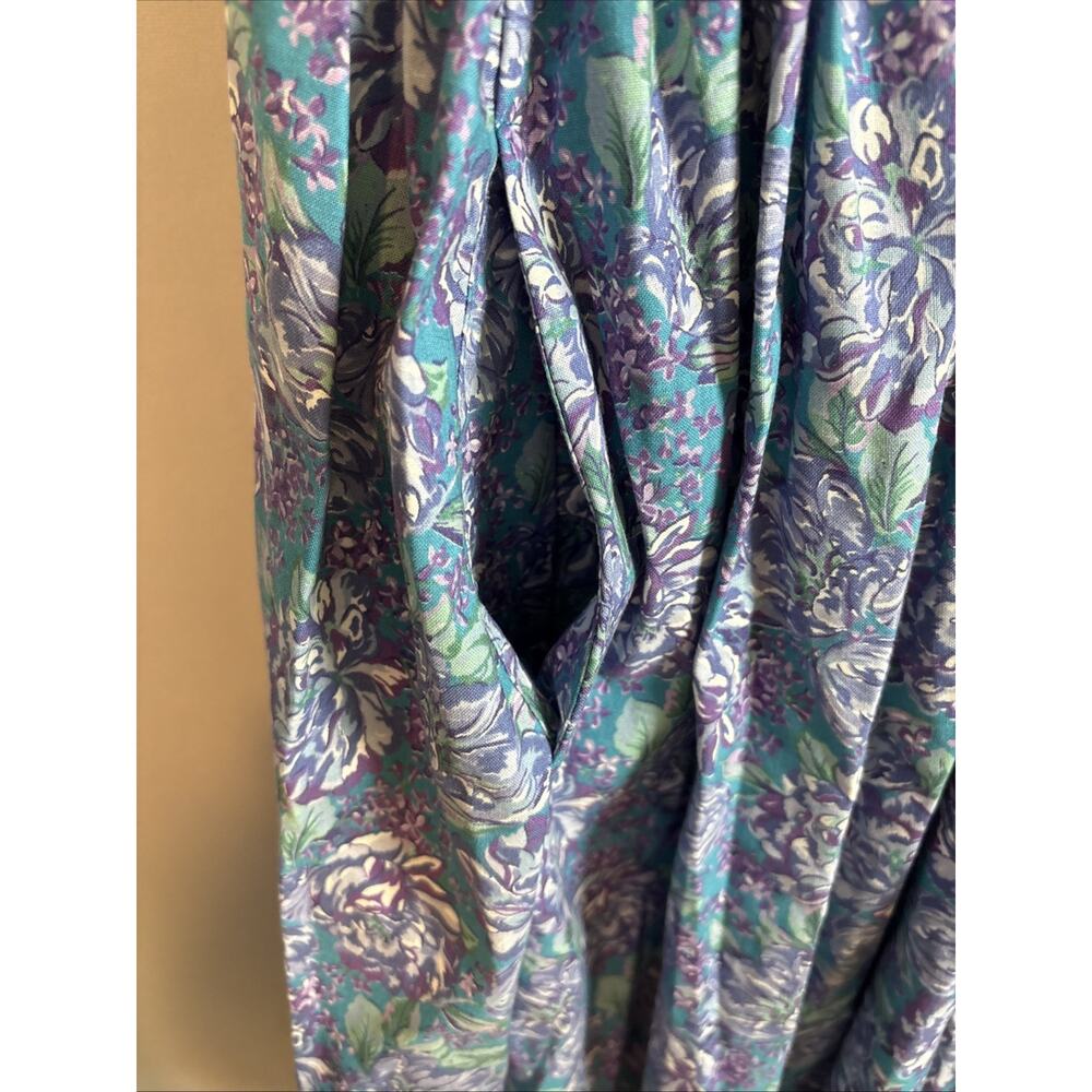 Laura Ashley Vintage Cotton Floral Dress Womens US 10 Colorful 80s Cottagecore - Picture 4 of 10